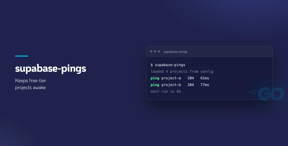 supabase-pings screenshot
